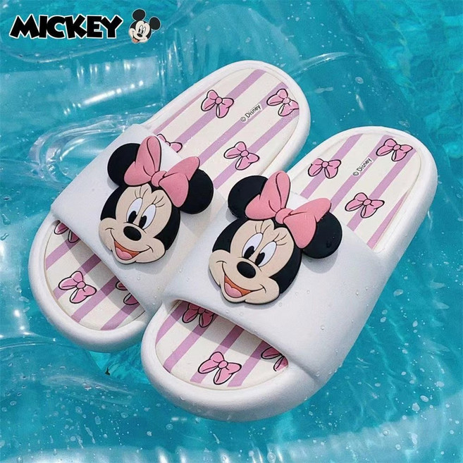 귀여운 동물 미키 미니 마우스 레드 활 슬리퍼 두꺼운 바닥 부드러운 커플 실내 욕실 여성 여름 샌들, 42-43, same as picture 3, 1개