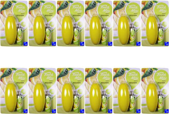 서브무역 터치미니 화장실 방향제 탈취제 변기 향기 터치필 레몬향(세트), 13ml, 12개, 상큼레몬