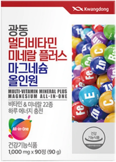 진스샵 대용량 멀티 종합 비타민 미네랄 온 가족 성인 고등학생 영양제 제품 90 정, 90정, 1개 - 쿠팡