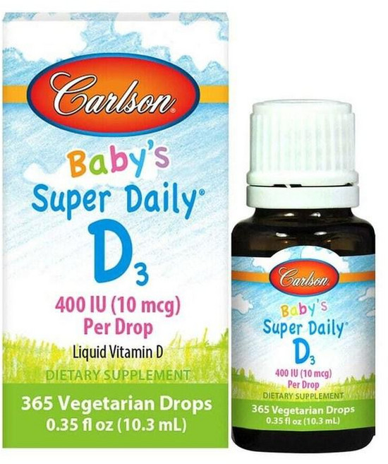 칼슨 베이비 슈퍼 데일리 비타민 D3 400IU (10 mcg) 10.3ml Carlson Baby's Super Daily, 1개, 10ml
