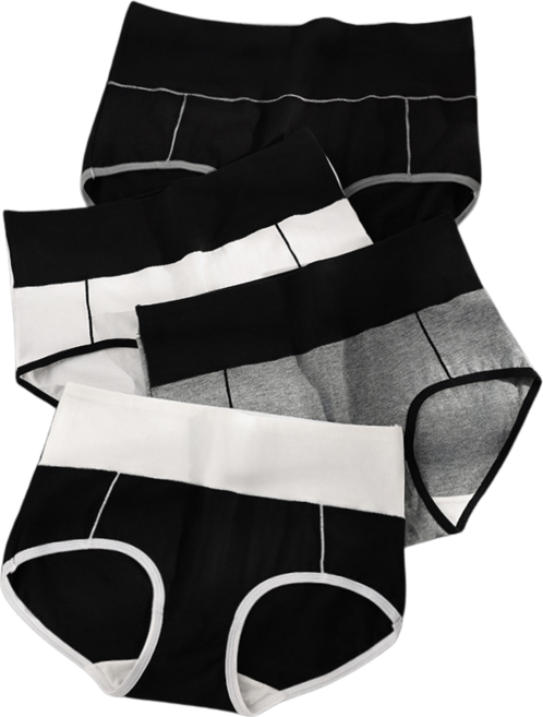 i12B 빅사이즈 하이웨스트 여성 면팬티 4종 세트