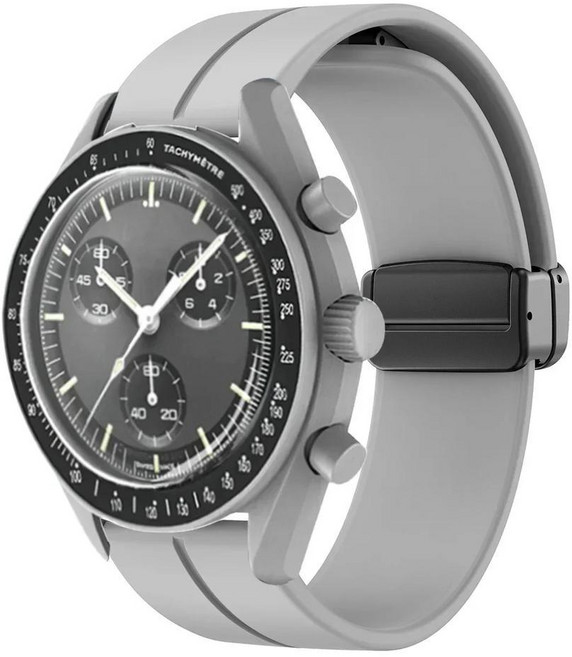 X 스와치용 마그네틱 버클 스트랩 20mm 문스와치 조인트 남녀공용 문 머큐리 마스 실리콘 스포츠 밴드 팔찌, A. 20MM, 21.greyB  20mm