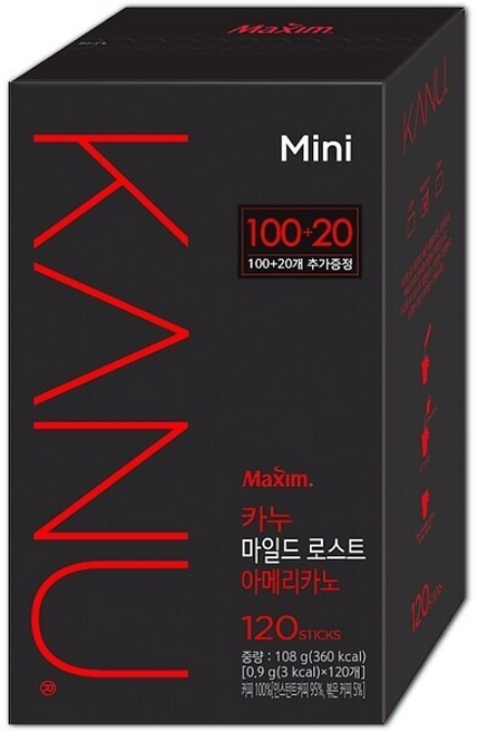 맥심 카누 미니 마일드 +, 120개입, 9g, 1