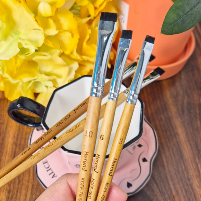 헤렌드지우개붓 KOF-7800 납작 수채화 미술용 붓 koff 7800, 1개, 미니10호