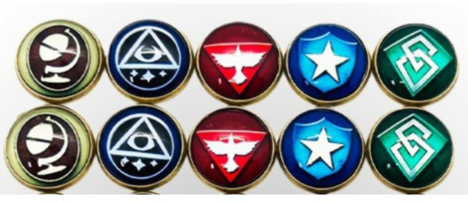 아컴호러 카드게임 조사자토큰 지시물 보드게임 컴포넌트, 각각 5매 스몰 사이즈[16mm] + 단면, 1개