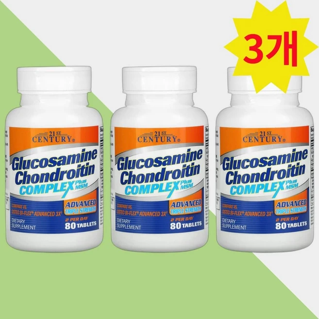 21세기센츄리 글루코사민 콘드로이틴 컴플렉스 플러스 MSM 엠에스엠 80정 3개 - 쿠팡