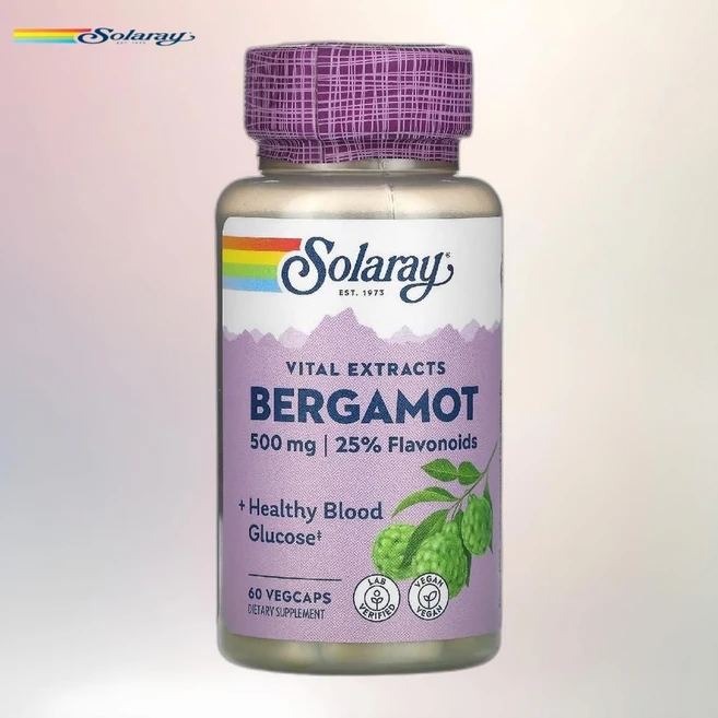 Solaray Vital Extracts 베르가모트 500mg 베지 캡슐 60정 1병, 1개, 30정 - 쿠팡