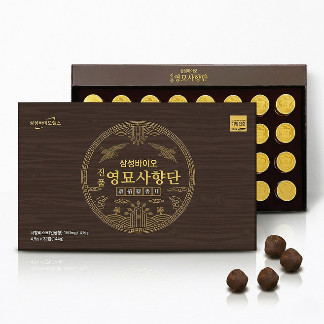 진품 영묘사향단 사향 녹용 침향 고함량 4.5g x 32환 원기회복 활력충전 면역력강화, 32개