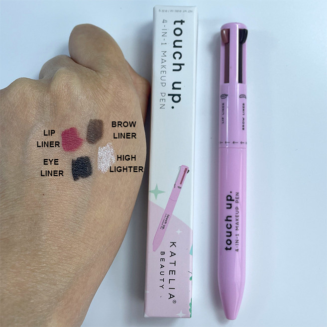 라이너 멀티 효과 4 In 1 눈썹 연필 컨투어 펜 오래 지속되는 방수 화장품 메이크업 펜슬 립, 1개