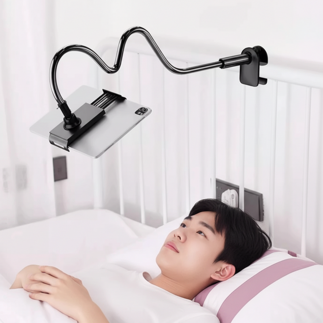 누사이 침대 자바라 휴대폰 태블릿 거치대, 1개, 블랙, JA-90cm