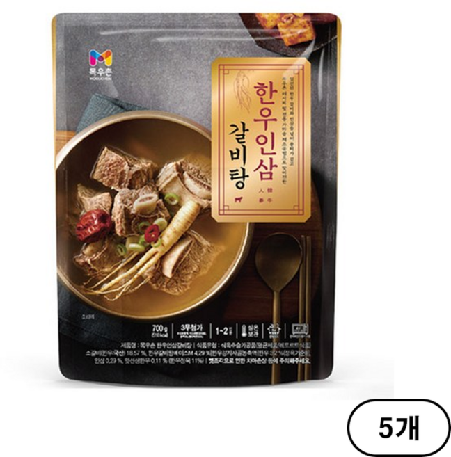 목우촌 한우 인삼 갈비탕, 700g, 5개