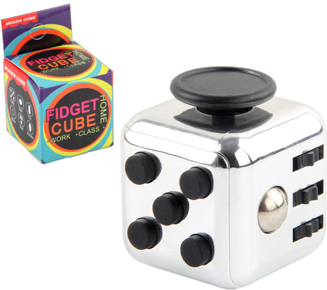 피젯 큐브 해압 큐브 스트레스 해소 장난감 항스트레스 토이, 은색, 1개