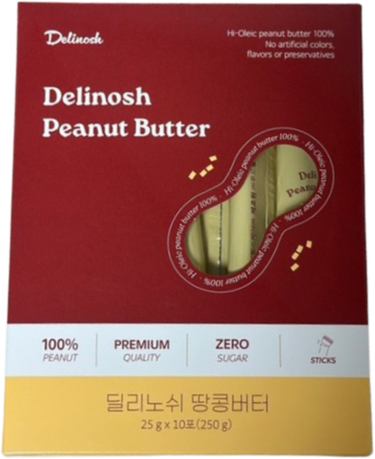 딜리노쉬 짜먹는 땅콩버터 스틱포, 1개, 250g