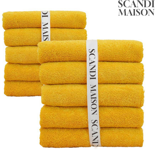 스칸디메종 프리미엄 호텔 타올 200g 40수 코마사 선물용 수건, 10개, No.9 버터 옐로우