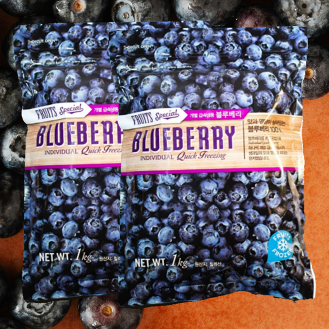 프리미엄 칠레산 냉동블루베리 총2kg 블루베리 퓨레 코스트코, 2개, 1kg