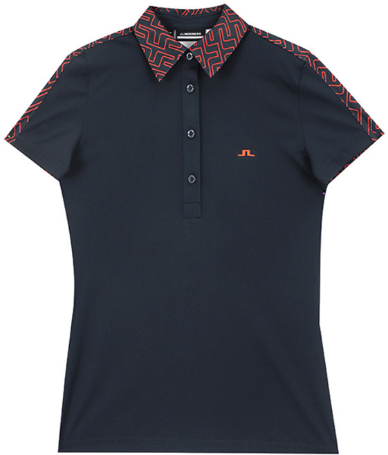 제이린드버그 로고 골프웨어 여성 카라티 반팔티 골프 네이비 폴로