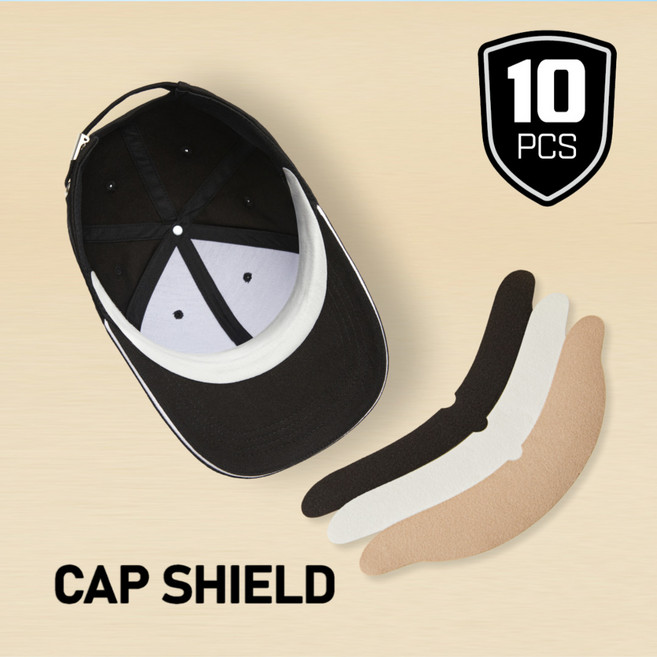 모자오염방지 캡쉴드 1팩 10개입 3D입체디자인 퀵드라이 항균기능성 3가지 색상 땀흡수 모자 패드, 베이지 1팩 10개입, 1개