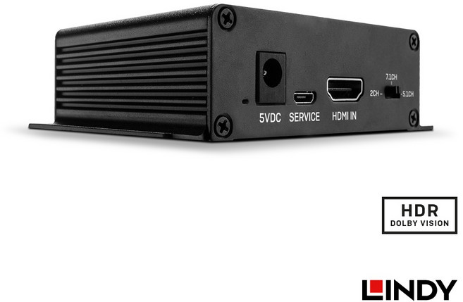 LINDY德商 保固一年 HDMI2.0 4K@60HZ HDMI頻寬18G 影音分離轉換器 EDID聲道調整器, 1個, 38361