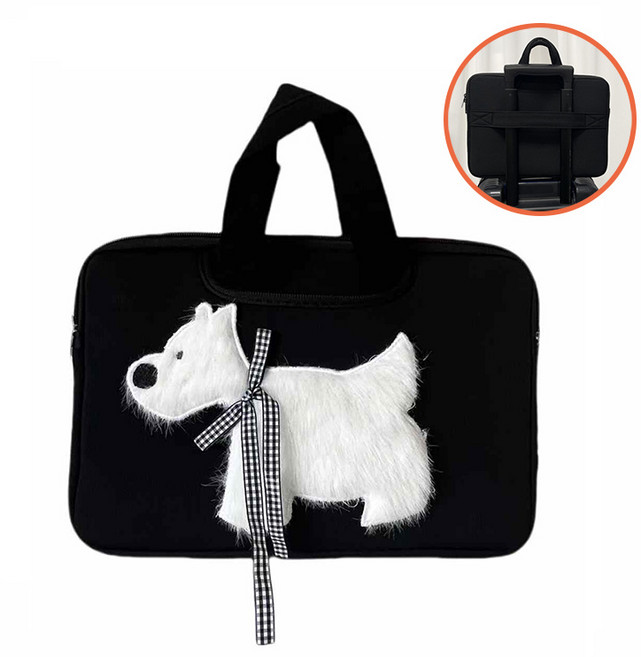 여성 노트북 가방 출근 등교용 심플 패션 아이패드 맥북 태블릿파우치 손잡이 가방, 1개, 블랙