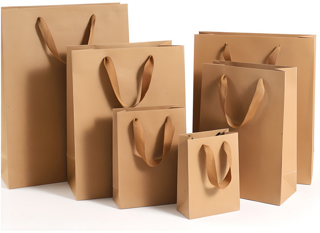 두꺼운 튼튼한 크라프트 무지 쇼핑백 30개, 크라프트 세로-미니 30개