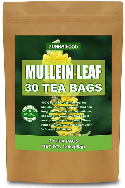 Mullein 잎 티백 티백 30개 천연 뮬린 허브 티, 30 Count (Pack of 1), 1개 - 쿠팡