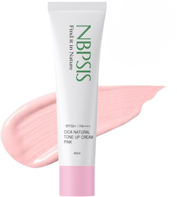 엔비피시스 천연유래성분 94% 톤업선크림 SPA50+ PA++++ 무기자차 시카 자외선차단제, 핑크, 1개, 40ml