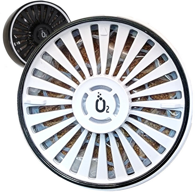 COSMO2 코스모투 (프리미엄) 차량용 공기정화기 차량용 방향제 집중력 강화 산소 발생 코로나 항바이러스 실내 공기 정화 이산화탄소 감소 졸음 방지, 블랙&화이트