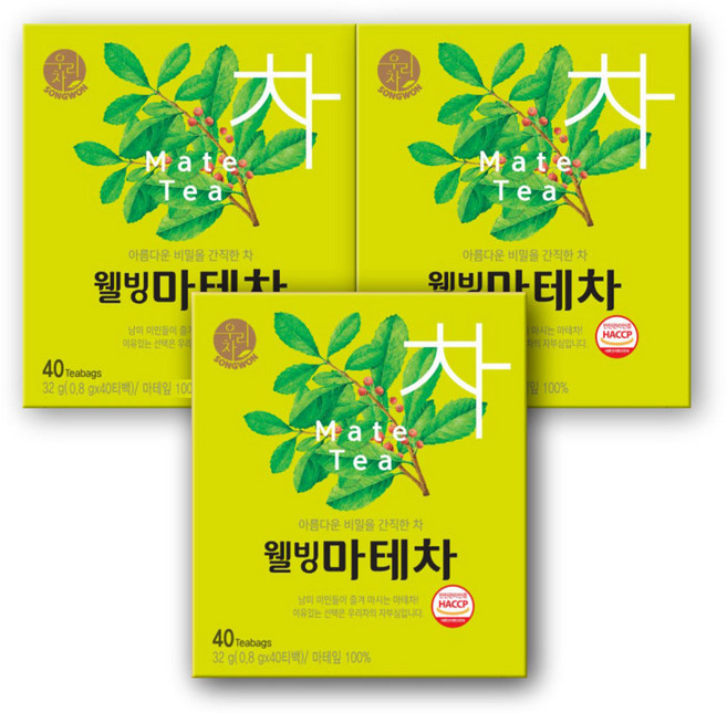 우리차 웰빙마테차 티백, 800mg, 40개입, 3개