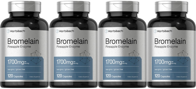 호바흐 브로멜라인 파인애플 엔자임 1700mg, 120개, 4개