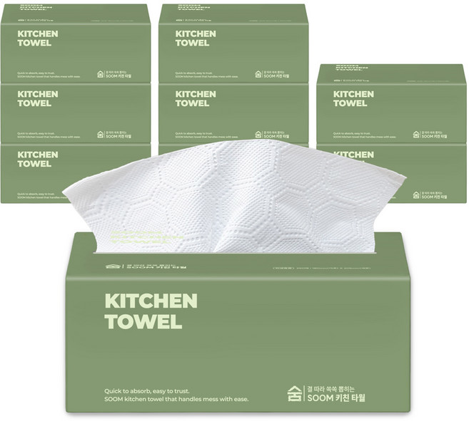 숨 뽑아쓰는 키친타올 3겹 100매 9개입 팝업티슈, 9개