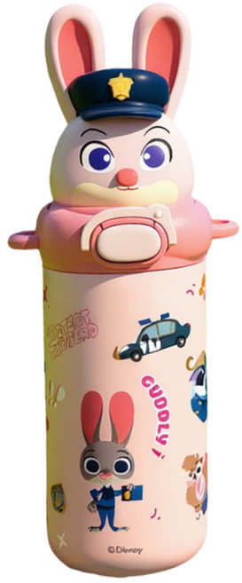 StarR 폭스와 래빗 입체 캐릭터 316 스테인리스 보온 보냉 텀블러, 1개, 480ml, 핑크