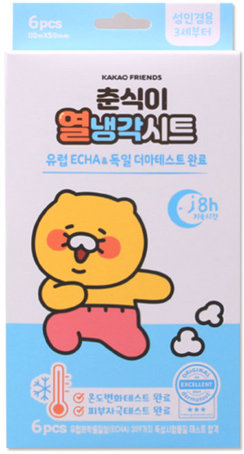 해호 춘식이 열냉각시트 6매입, 1개, 6개입