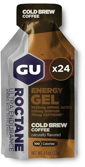 GU Energy RoCtane Ultra Endurance 에너지 젤 31g1.1온스 24개 블루베리 석류 748g26.4온스 158645, Cold Brew 2X Caffeine - 쿠팡