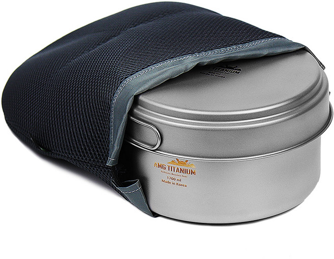 AMG 티타늄 코펠 1.7L 국산 백패킹 티탄 경량 캠핑 캠핑용, 1개