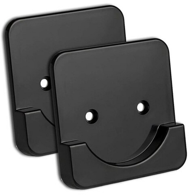 유니버설 샤워 커튼 막대 마운트 홀더 벽 접착 샤워 막대 장력 리테이너 나사 고정에 드릴링 스틱 없음, 블랙 2팩