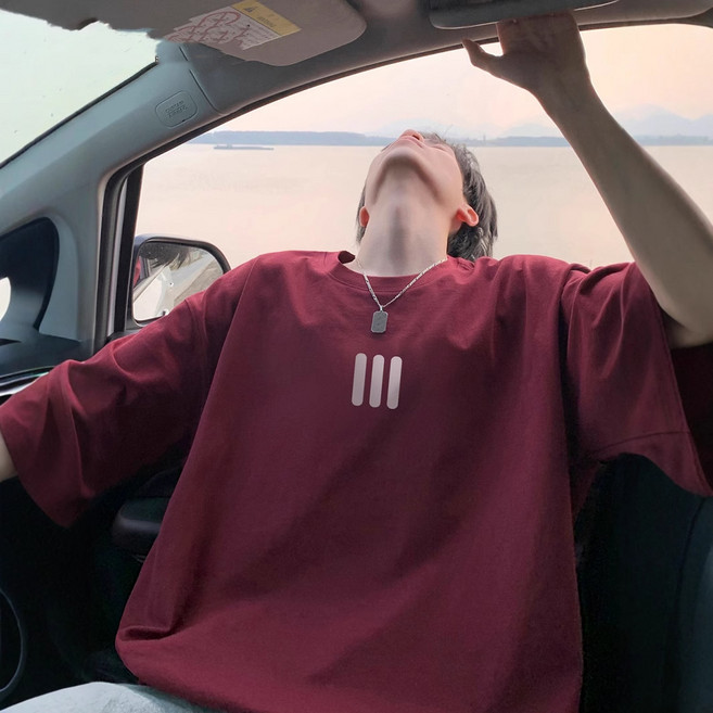 【痞帥有型】重磅T恤 男士T恤 潮牌T恤 短袖T恤 圓領T恤 體恤衫 美式復古 寬鬆五分袖 230g純棉 夏季薄款