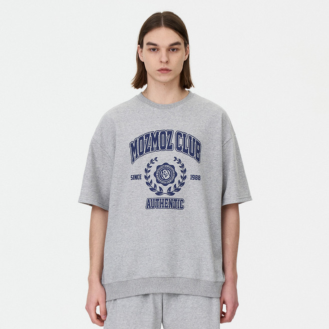 모즈모즈 로럴 반팔 오버핏 맨투맨