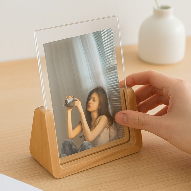 하루살림 감성충전 깨짐제로 아크릴액자 4x6, 1개, 우드베이지