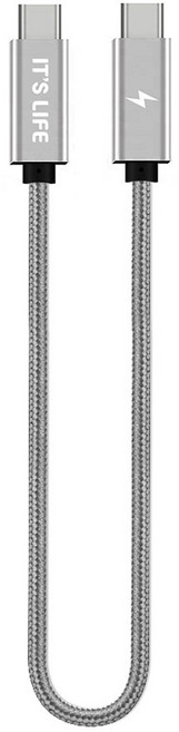 이츠라이프 칸쿤 3.1 GEN1 C to C 60W PD 고속 충전케이블 1.2m, 그레이, 1개