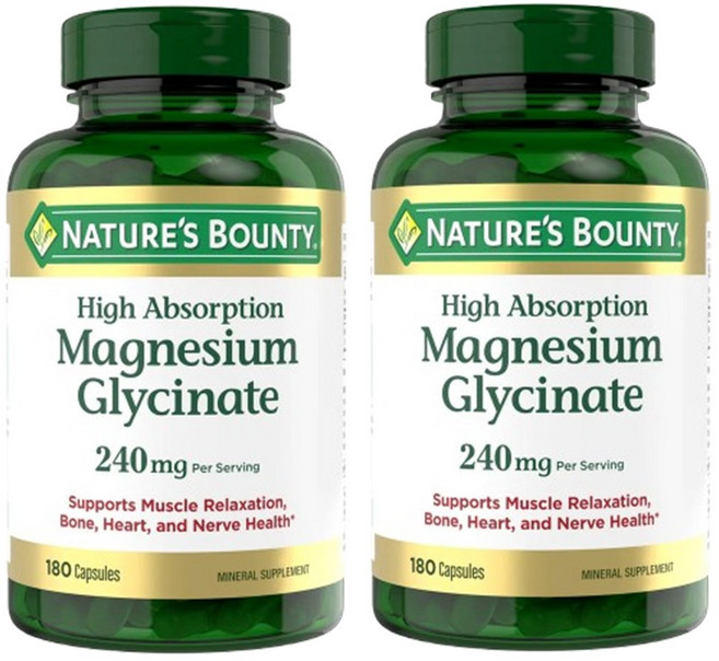 네이처스 바운티 마그네슘 글리시네이트 240mg, 2개, 180정