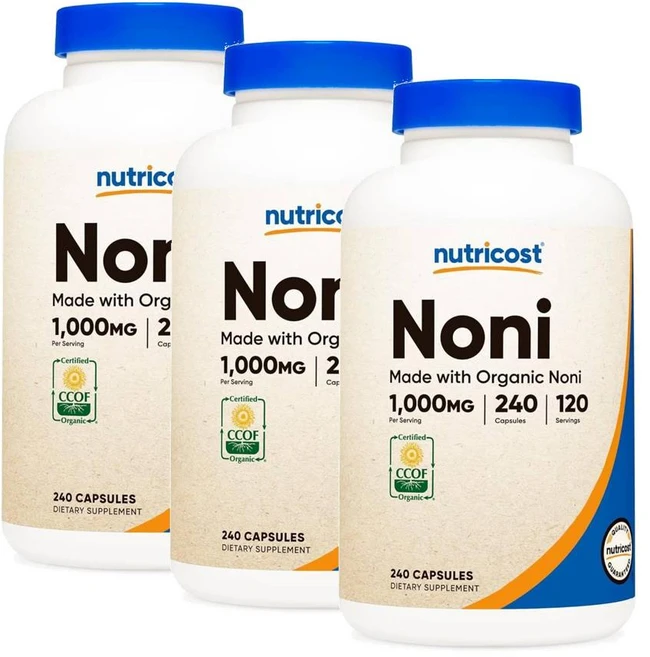 뉴트리코스트 노니 1000mg 캡슐 Nutricost Noni, 240정, 3개 - 쿠팡