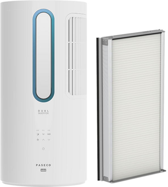 파세코 25년 제조 듀얼인버터 미니 창문형 에어컨 PWA-M3100WM, 메탈블루, +98cm, 자가설치