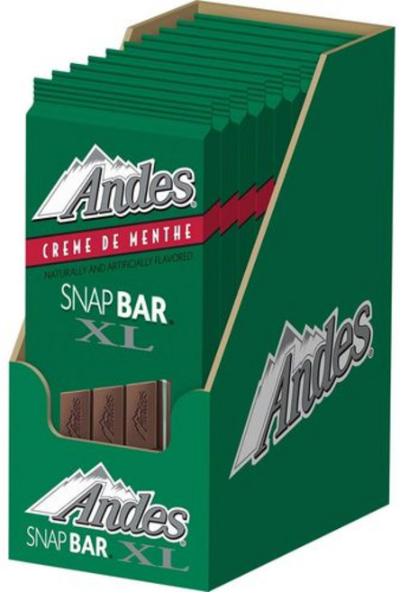 안데스 민트 크림 드 민트 스냅 바 XL 초콜릿 바 12개입 ANDES Mints Crème De Menthe Snap bar Xl Chocolate bar 12Count