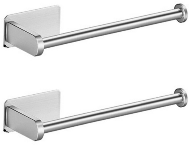 리빙드로우 3M 부착식 키친타올걸이 홀더, 실버, 2개