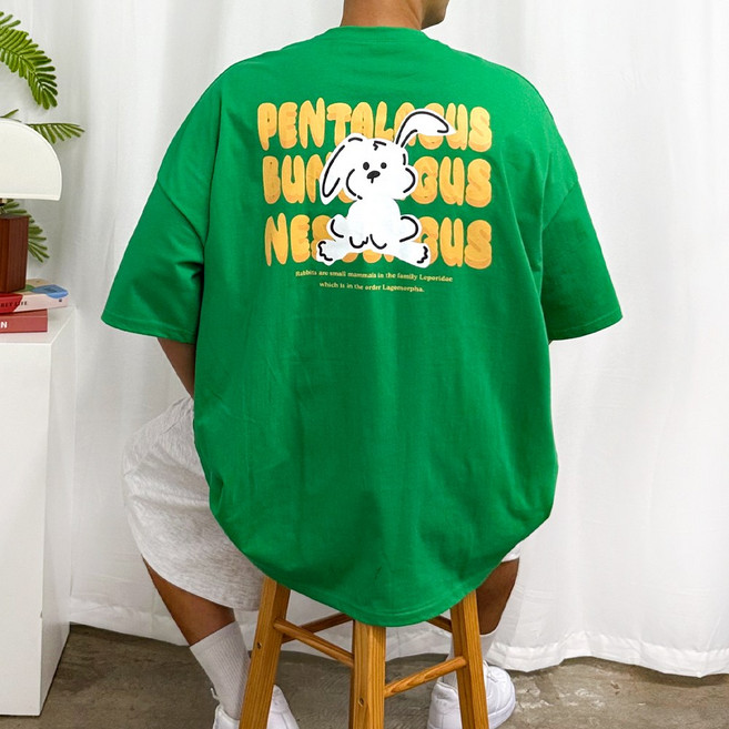 [마이빅스타일] 포커스 오버핏 반팔티 5XL 2 COLOR 국내생산 빅사이즈 루즈핏 남여공용 티셔츠