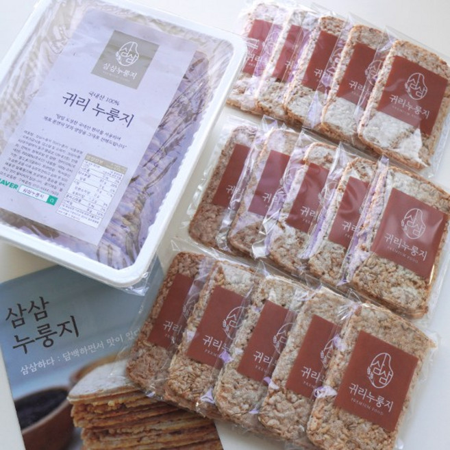 [삼삼누룽지] 수제 귀리 누룽지 국산 100% 햅쌀 식사대용 간식, 500g, 1개