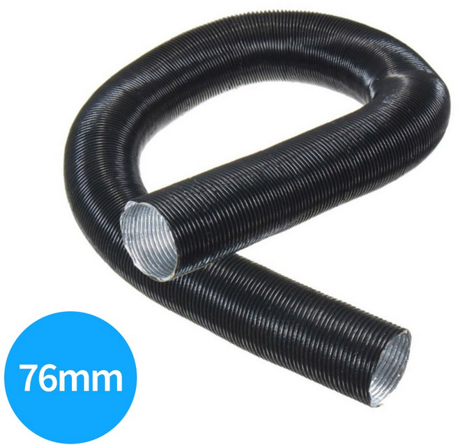 무시동 히터 온풍관 76mm (1m 1.5m 2m 10m) 블랙/브라운, 76mm 블랙 1m