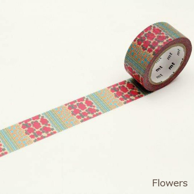 莫莫日貨 mt 靴下屋 合作限定款 和紙膠帶 (共3款) 全新, 1個, 03.Flowers