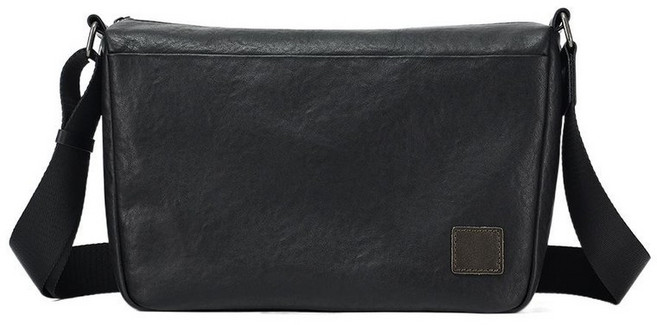 真皮男士斜挎包 頭層牛皮側背包, 6367黑色