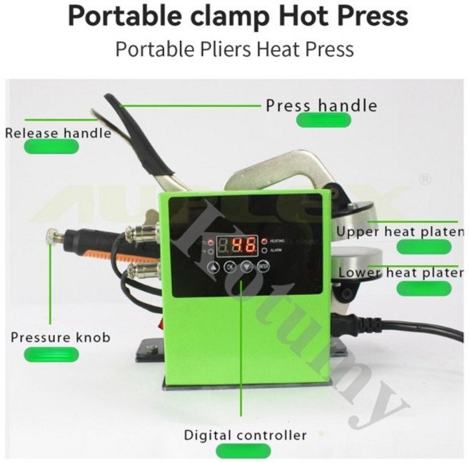 핫로진 프레스 기계 소형 상하 열 휴대용 이중, 01 빠른, 02 110V, 01 green